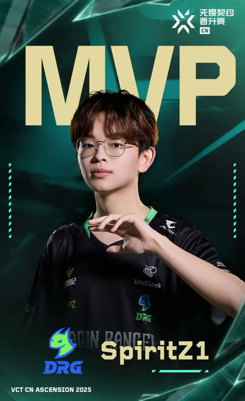 [雷火官网]实至名归！恭喜SpiritZ1斩获2025年VCTCN晋升赛的赛#事MVP